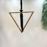 لوستر چوب فلز مدل مثلث در مستطیل تک لامپ - تصویر 3