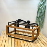 لوستر چوب فلز مکعب دولامپی - تصویر 3