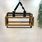 لوستر چوب فلز مکعب دولامپی - تصویر 2