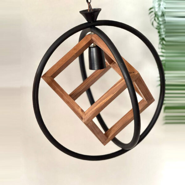 لوستر چوب فلز مدل