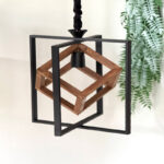 لوستر چوب فلز مدل