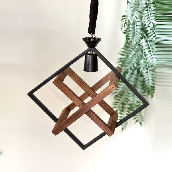 لوستر چوب فلز مدل