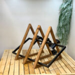 لوستر چوب فلز مدل مثلت در مستطیل سه لامپی - تصویر 3