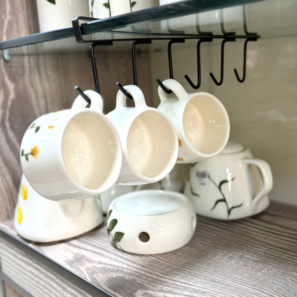 اویز فنجان زیر کابینتی یک ردیفه