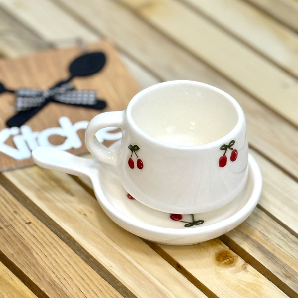 مزه خوری گرد دسته دارسرامیکی البالو - تصویر 4